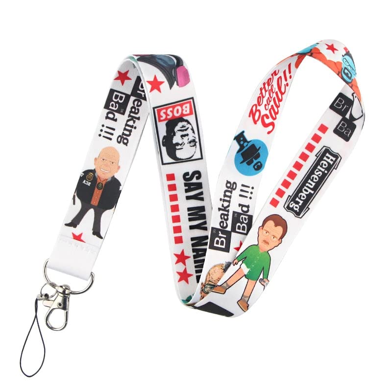 Anime SourceAnime Source Breaking Bad Television Series Heisenberg Walter White Saul Characters Lanyard Keychain ID Badge Holder