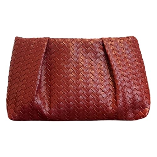 YIGZYCN Bolso de noche tejido para mujer, elegante, cuadrado, de piel sintética, sin correa, con imán, retro, elegante, para cena, compacto, para viajes, trabajo, b