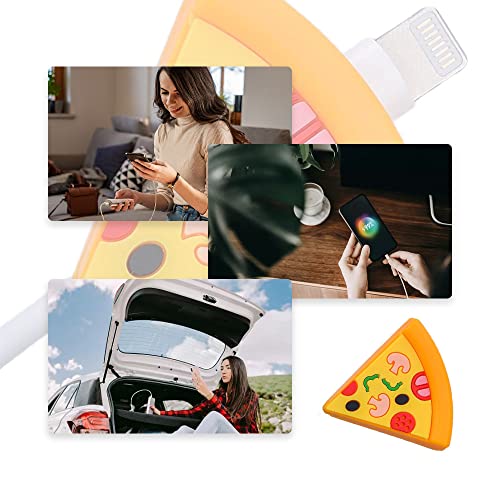 YPWangShengRui Cute Pizza Shape USB Charger Protectors for Cellphone Accessories, orange - Image 4