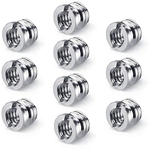 Camera 1/4-20 to 3/8-16 Reducer Bushing Convert Screw Adapter for Monopod Tripod Ballhead Stand and Video Light DSLR SLR (10 Pack)