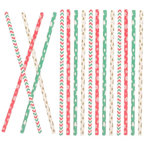 Milisten 200 pitillos de papel desechables con motivos navideños