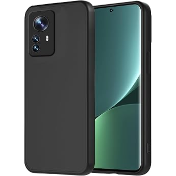 Posdou Case for Xiaomi 12/12X Mobile Phone Case Ultra Thin Soft TPU Silicone Case Compatible with Xiaomi 12 Shockproof Anti-Scratch Rubber Matte Case Cover for Xiaomi 12X Protective Case Black
