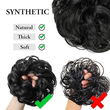 Image of CLITZ Hair Extension |Hair Extensions| Extension Hair | [PACK OF 2] Messy Bun Hair Extension for Women & Girls [NATURAL BROWN BUN ]