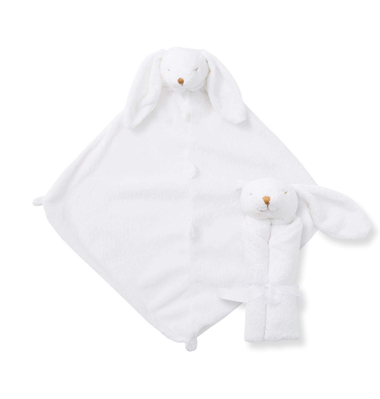 ANGEL DEAR Cuddle Twins Blankie, White Bunny