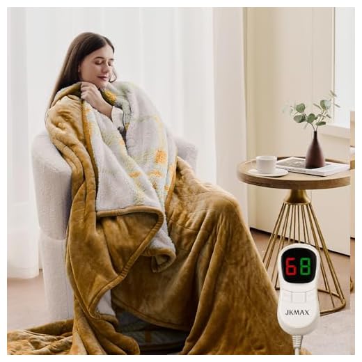 Heated Electric Blanket Blanket - Electric Throw Blanket 50"x60" for Bed- Heated Blanket with 5 Heating Levels& 4 Hours Auto Off for Couch Home Office - Soft Heating Blanket for Full Body(Ivory)