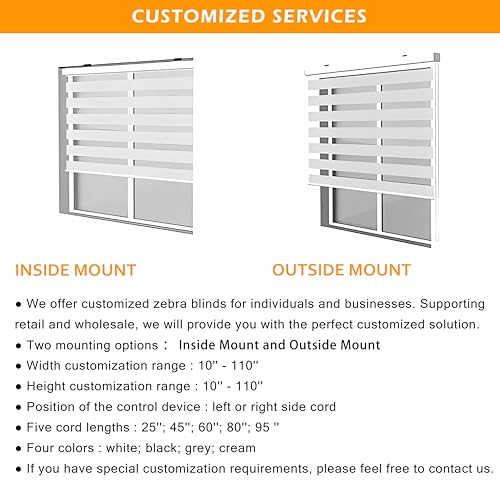 Image of Custom Cut Size Zebra Blinds for Indoor Windows Dual Layer Free-Stop Window Shades Light Filtering Privacy Roll up Down Blinds Easy to Install (Custom Size Grey Color)