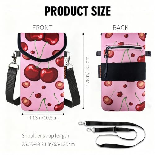 Image of Neoprene Phone Sleeve Pouch Case Bag for Men Women w /Crossbody Strap /Neck Lanyard for iPhone 17 /16 /15 /14 Pro Max, Samsung S25，Pixel 10