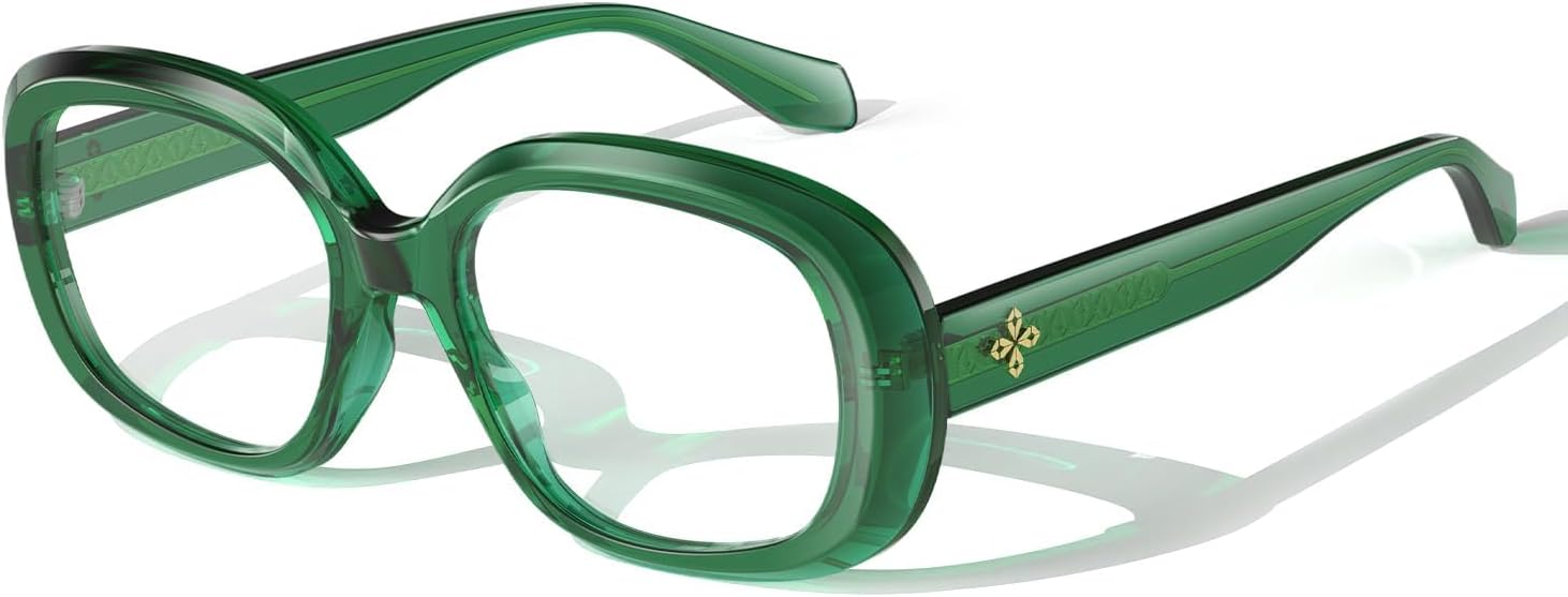 VISOONE Oversized Round Computer TR90 Blue Light Blocking Glasses for Women Men Lavinia - Image 7