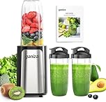 Ganiza Blender for Smoothies, 14Pcs Personal Blenders for Kitchen, Portable Single Serve Smoothie Maker Machine for Shakes, Frozen Drinks with 24 oz, (2) 17 oz To-Go Cups, Nutritious Recipe