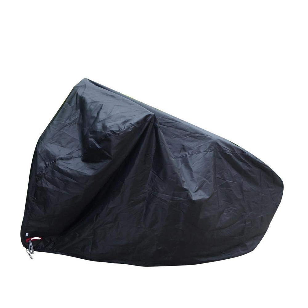 DFKDGL Bicycle cover, polyester waterproof bicycle cover dustproof rain mountain bike UV protection/road bike with lock hole storage bag (black/silver) Black-S 170 * 60 * 85CM