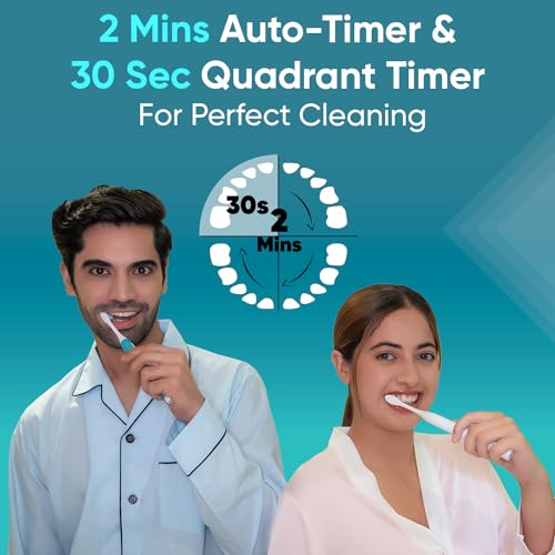 Vega CareOne C1 Electric Toothbrush Battery Operated with IPX7 Waterproof, 3 Brush Head, 2 Min Auto-Timer, 40000 Vibration/Min, 60 Days Battery... - Image 4