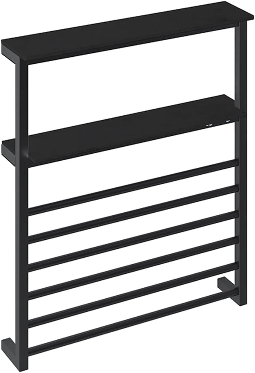 Towel Warmer Heated for Bathroom, Wall Mounted Hot Towel Racks with Top Shelf, Intelligent Electric Towels Dryer, Hardwired/Plug-in,Black,Plug in-White-Plug in(White,Hardwired)