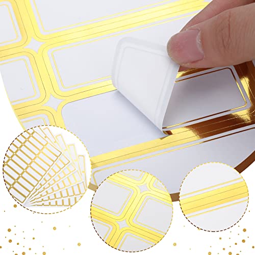 20 Sheets Shipping Labels Matte White With Metallic Gold Border, Writable Printable Adhesive Sticker Blank Shipping Labels (30 Pieces/ Sheet,1 X 2.7 Inch) #TOP2