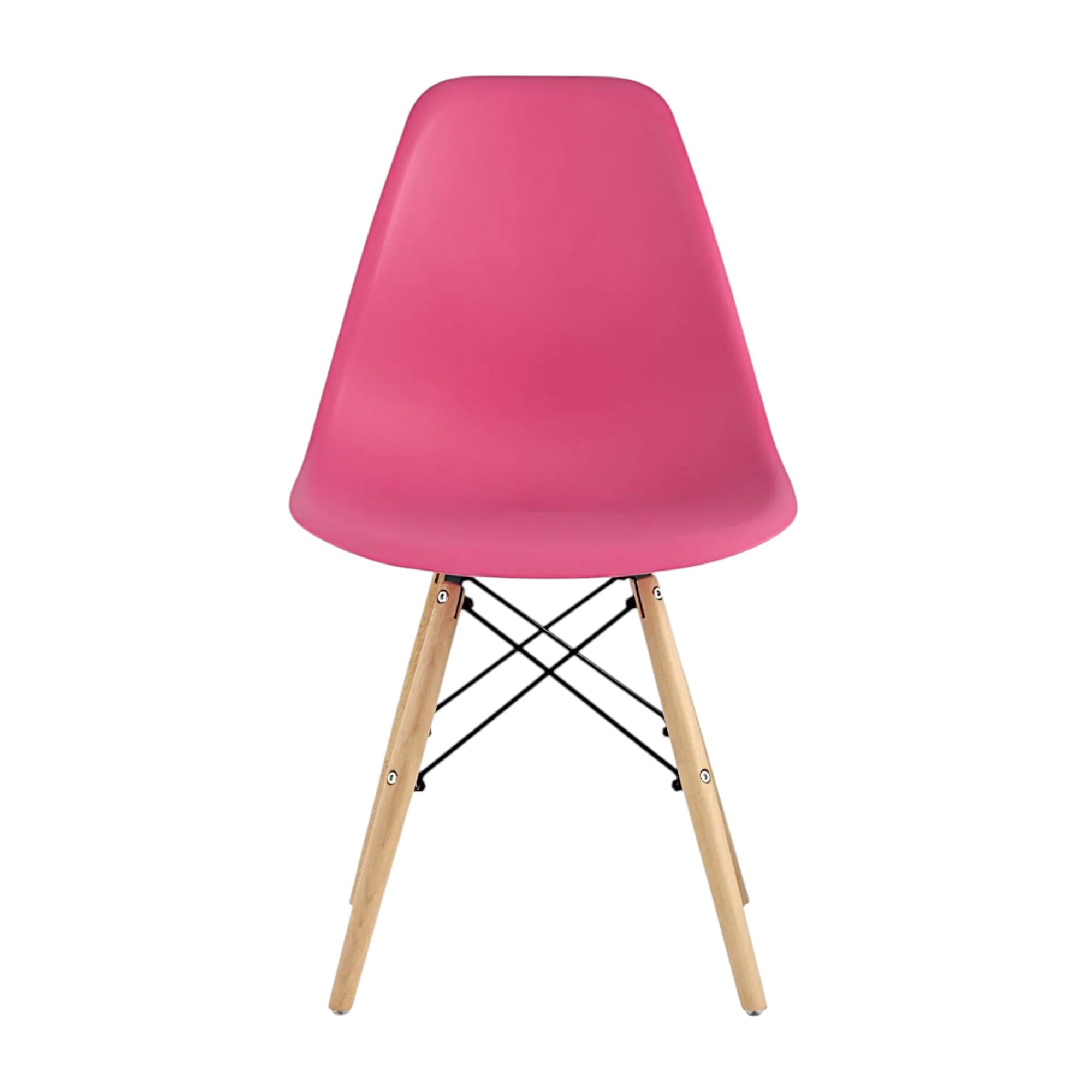 Pack de 4 Sillas de Comedor Modernas Rosa Frambuesa con Patas de Haya Maciza y Estructura Metálica – Sillas Nórdicas para Cocina y Salón 53x47x83 cm (Rosa Frambuesa)