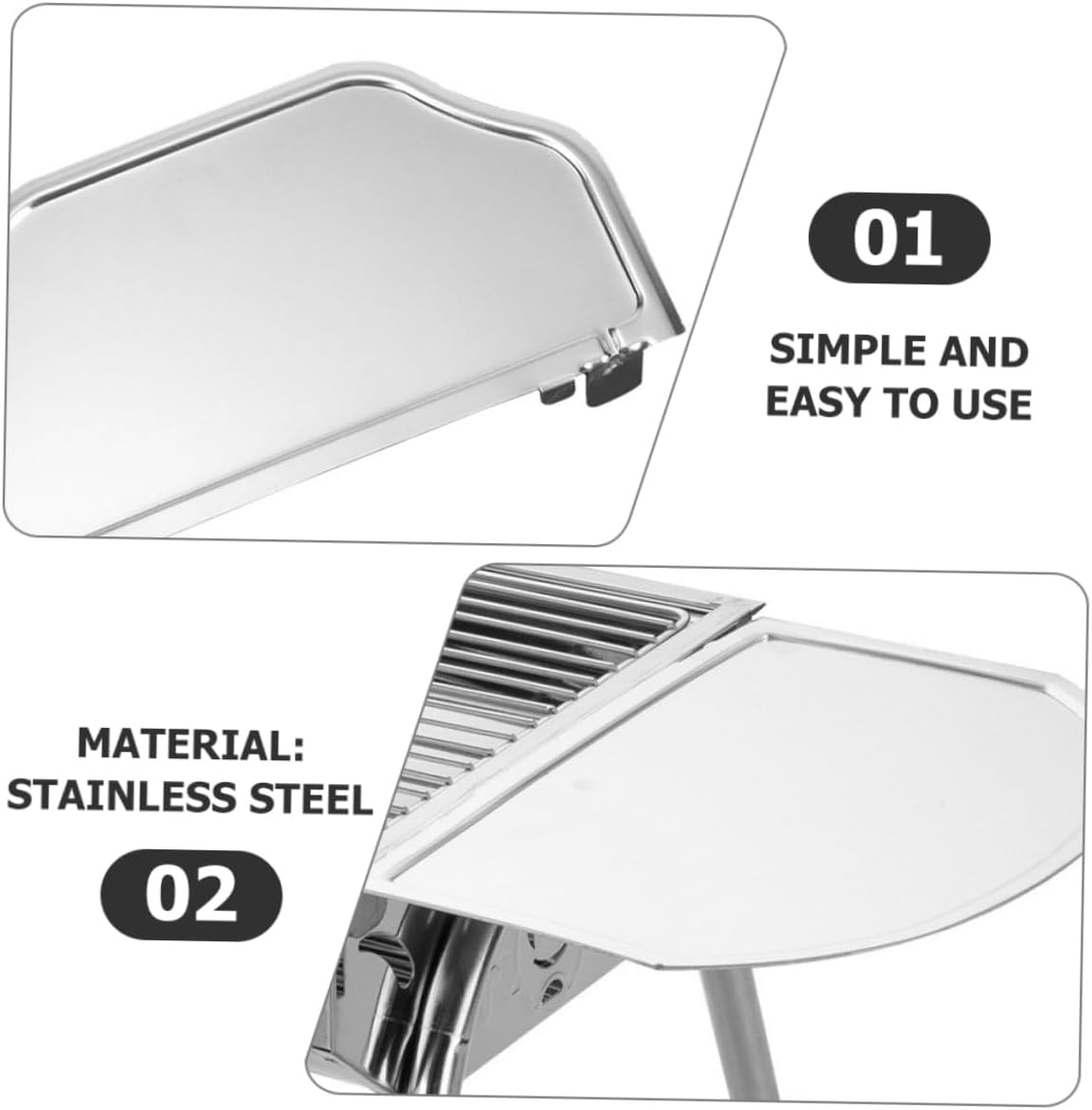 BBQ Grill Side Table Attachment Stainless Steel Barbecue Seasoning Shelf Outdoor Cooking Storage Tray for Grilling Accessories Compatible Most Grills