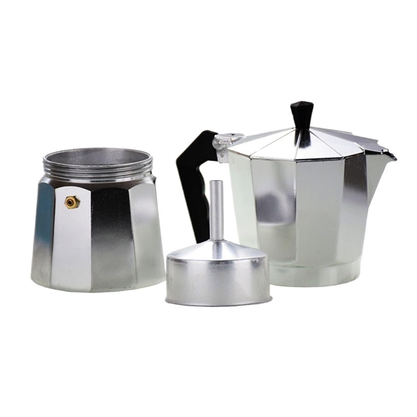 Cafetera Moka de aluminio auténtica para el hogar al aire libre, cafetera de aluminio Moka