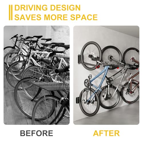 Soporte vertical para bicicleta con cubiertas protectoras contra manchas en la pared 8