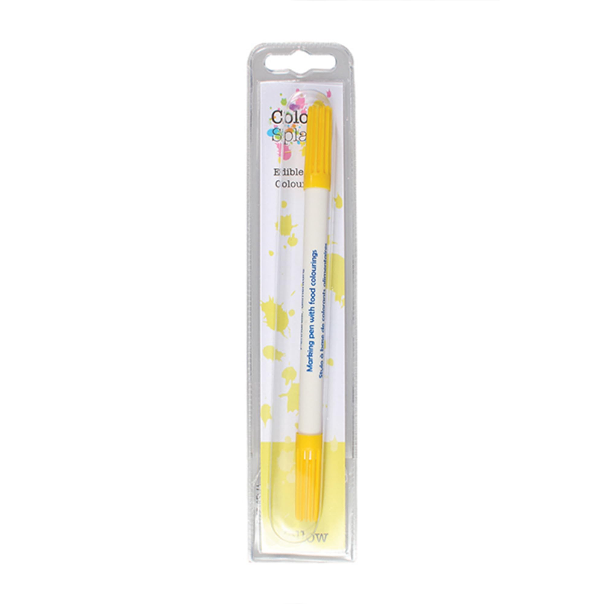 Colour Splash Edible Food Colouring Pen, Dual Tip Icing Pens, Food-Safe Paint Markers for Writing Messages & Drawing on Cakes & Cupcakes, Colourful & Easy to Use - Yellow 2ml, 75145