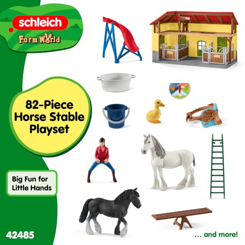 Schleich Farm World - 82Pc Horse Stable Playset - Kids Ages 3+ | 42485 - image 6