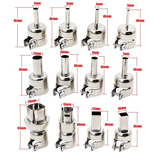 image for OCR 12PCS Heat Gun Nozzle Kit 3-20mm Hot Air Gun Tips Heat Resisting N