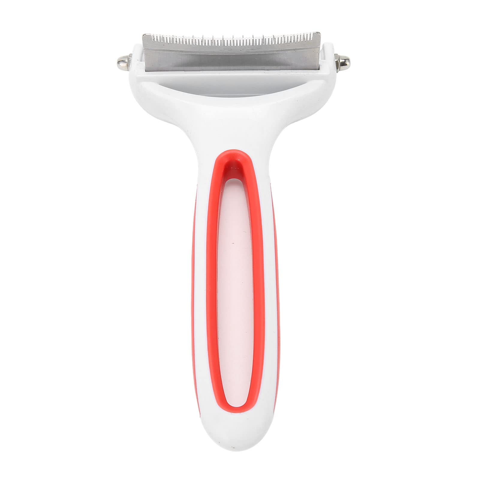 2 in 1 Pet Grooming Brush Washable Pet Dematting Comb Deshedding Tool Undercoat Rake for Cat Dog Removing Knots (Red)