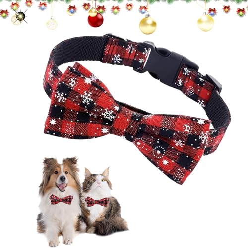 Coleira de Natal cão gato, gravata borboleta animais de estimação Natal, coleira ajustável para cão, Navi-Dad Coll-ar gato, Na-vidade gravatas-borboleta para cães, para cães pequenos, médios e grandes