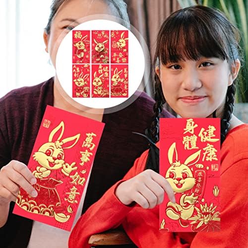 BESTOYARD レッドパケット中国の赤い封筒2023ウサギ年赤い封筒ラッキーマネーギフトキャッシュパケット新年の春祭り、結婚式、