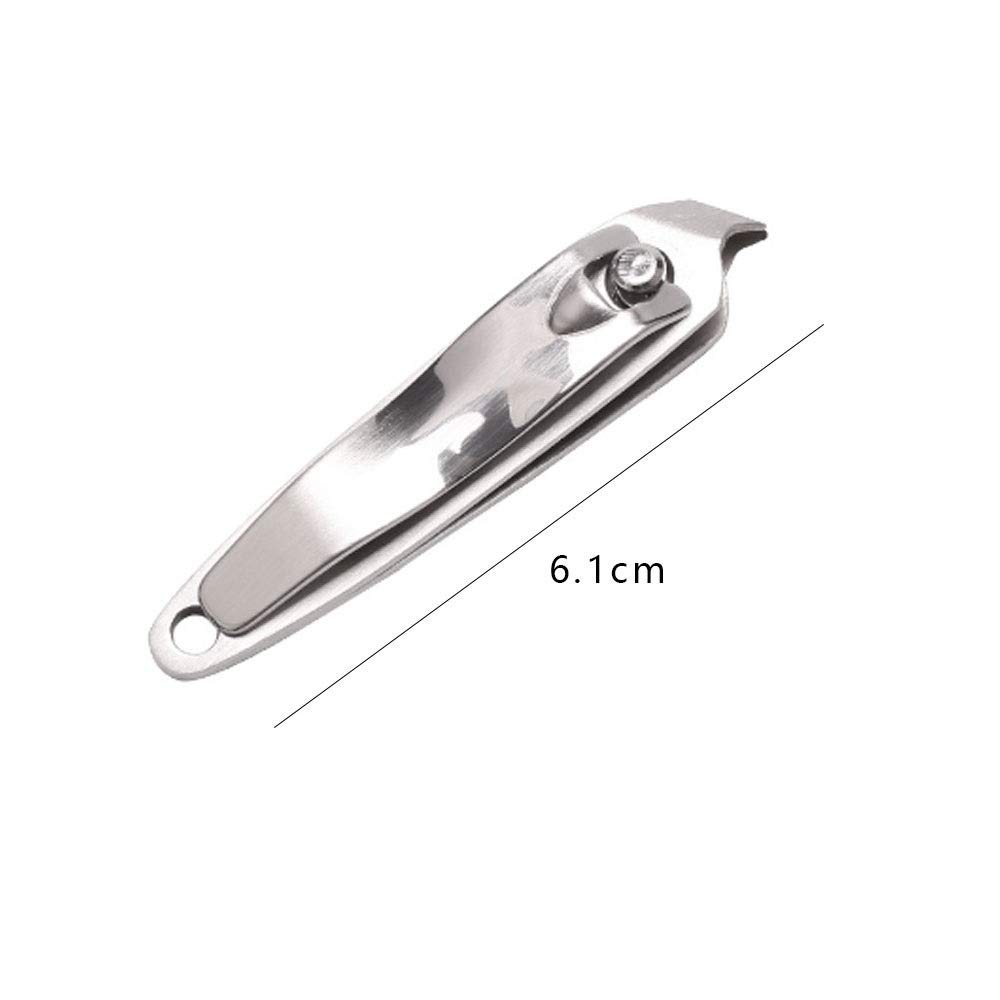 XIANGFAZJD Cortauñas Cubridoras de uñas Adult Acero Inoxidable Clavador de Clavo Silver 1.2 * 6.1cm Cubridoras de uñas multifuncionales