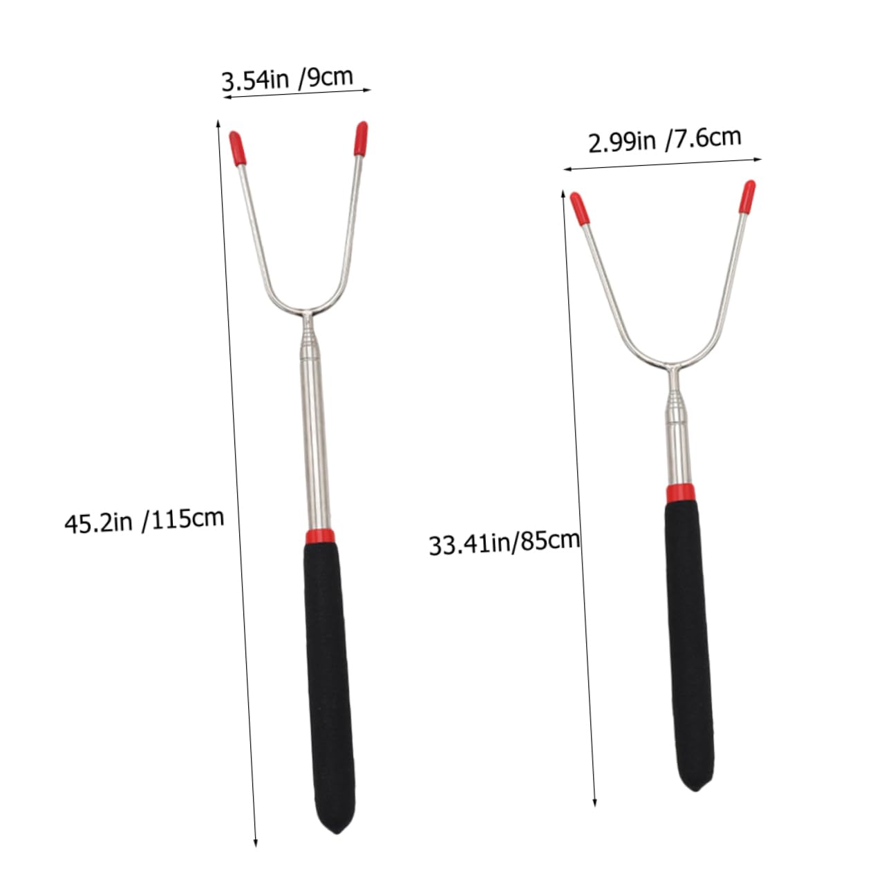 FONDOTIN Stainless Steel Bbq Forks Set Long Roasting Sticks for Grilling u Shape Fork for Meat Perfect for Camping Outdoor Cooking