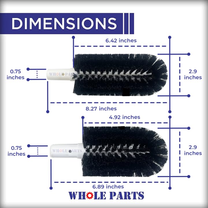 Image of Upgraded Whole Parts Electric Glass Washer Replacement Brush Set Part# BRS-1722 - Replacement & Compatible with Some Bar Maid Glass Washers