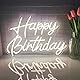 Happy Birthday Neon Zeichen Warmes weißes LED Neon Nachtlicht, Geburtstagsparty USB betrieben dekorativ, für Party Dekor 5v,16.5*11