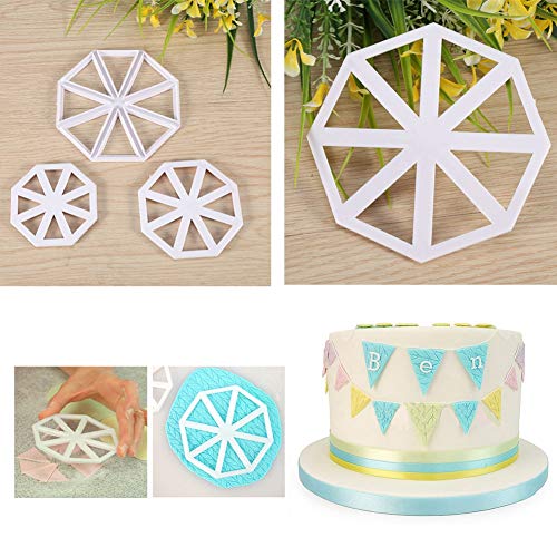 Molde para decoración de tortas 3 piezas triangular miniatura 2