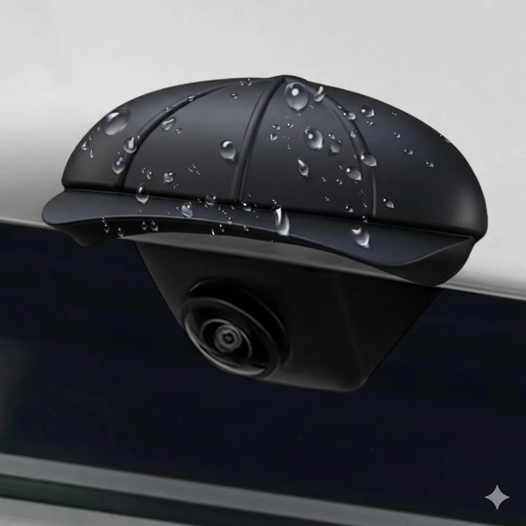 WENINETIES 2 Pcs Car Rear Backup Camera Rain Shield Guard for VW Golf VIII Variant (CG5) 08/2020-Heute, Auto Reversing Lens Protector Weather Visor Canopy Flexible,Black