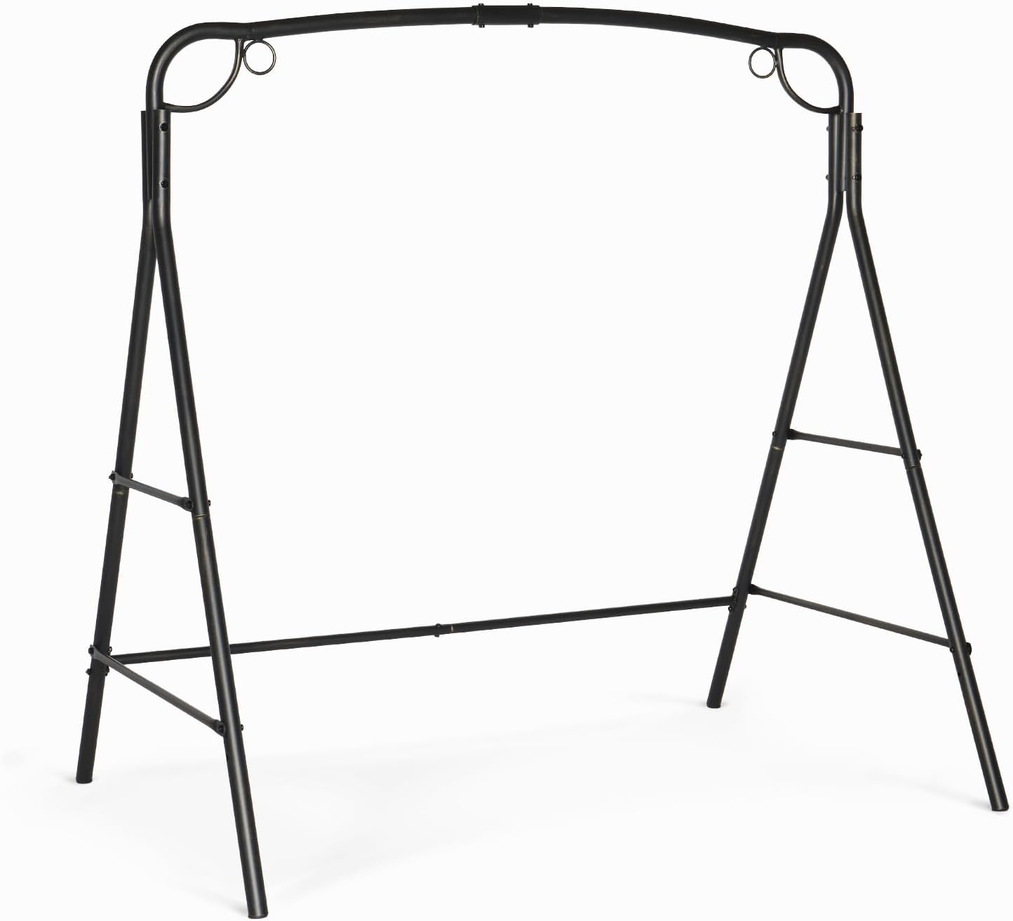 VINGLI Upgraded Metal Porch Swing Stand with Antique Bronze Finish, Heavy Duty 660 LBS Weight Capacity Steel Swing Frame with Extra Side Bars, Powder Coated Hanging Swing Frame Set for Outdoors