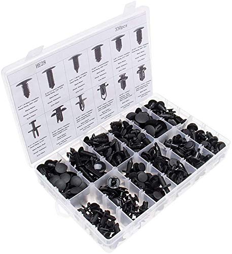 ANTS PART 330Pcs 12Sizes Car Plastic Rivets Fasteners Push Type Pin Rivets Clips Trim Kit for Ford Honda GM Acura Chrysler ETE