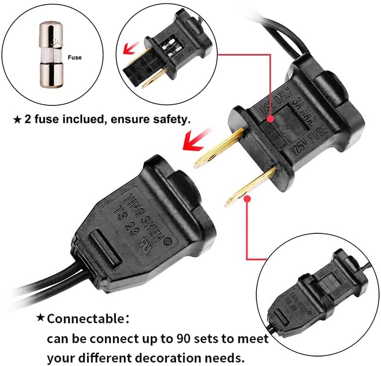 Miniatura 5 de Luces moradas de Halloween (11 pies, 35 unidades)  Mini cadena de luces LED de Halloween para interiores, cable negro, luces de Navidad para