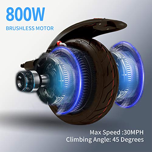 EverCross Electric Scooter, Electric Scooter for Adults with 800W Motor, Up to 28MPH & 25 Miles, Scooter for Adults with Dual Braking System, Folding Electric Scooter Offroad with 10\'\' Pneumatic Tires