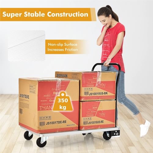 Carretilla Plegable Plataforma Reforzada con 4 Ruedas miniatura 6