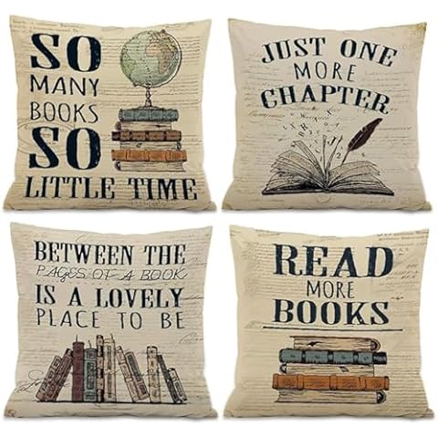 RYKEEN Book Lover Pillow Covers Cover