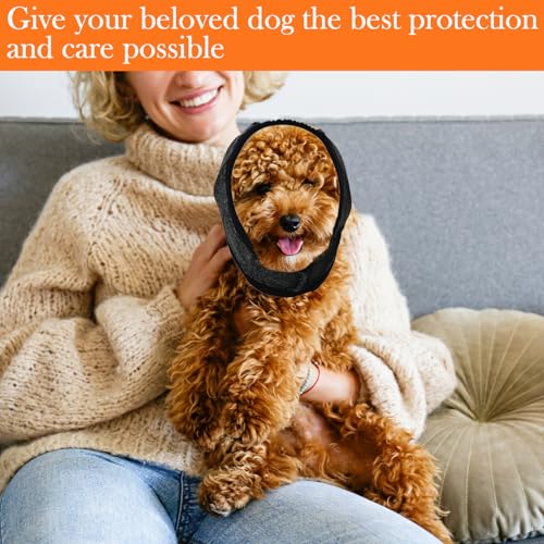 RUGBOL Hunde Ohrenschützer, verstellbar, Lärmschutz für Stressreduktion, Bequeme Kopfbandage für Pflege, Badezeit, Feuerwerk und Gewitter (S)