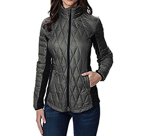 32 Degrees Ladies' Mixed Media Down Jacket (Smoke Grey, XL)