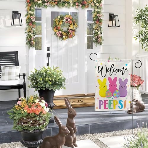 Easter Garden Flag (12x18) Double Sided - Welcome Bunny Spring Yard Flag - Easter Decorations Outdoor - Holiday Flag for Porch Patio Lawn Garden Decor — view 6