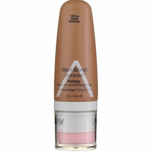 Almay Best Blend Forever - Base de maquillaje, color beige verdadero, 1 onza líquida, SPF 40 de amplio espectro
