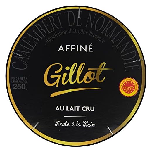 Hymor GILLOT GOURMET CAMEMBERT - 2x 250g - Weichkäse de Normandie AOP französischer Weich-Schimmel-Käse passt zu Plateau fromages u. Rot-Wein Datteln Feigen Pflaumen Walnüssen