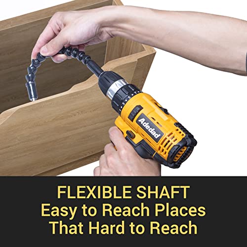 Adedad 12V Cordless Brushless Ratchet Wrench & Drill Combo Kit, 3/8" 40Ft-Lbs Torque 400 Rpm Ratchet Wrench & 21+1 Metal Drill With 2 Batteries Home Power Tool Set #TOP5