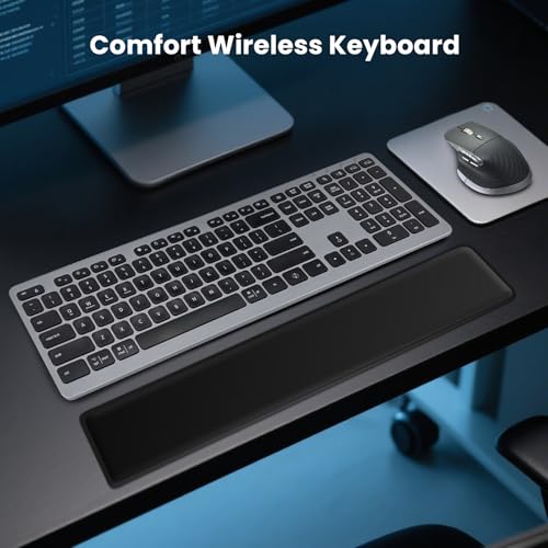 Wireless Keyboard, Bluetooth Keyboard with Leather Palm Rest, Backlighting, Multi-Device P - image 8