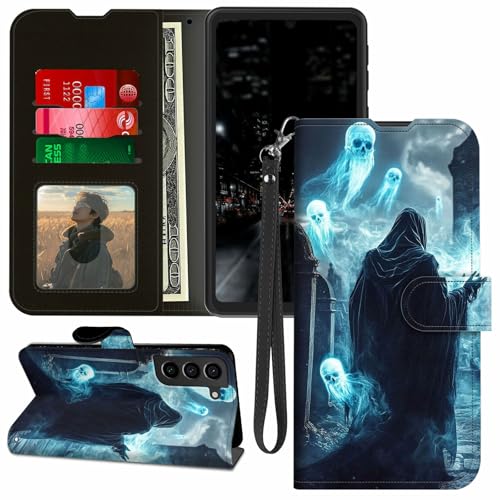 for Samsung Galaxy S21 FE 5G Case Wallet, Stand PU Leather Flip Folio Cover with Card Holder, Full-Body Protection Phone Case for Samsung S21 FE, Mage in Black Robes