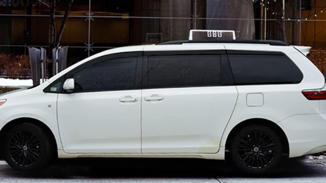 AUTOCLOVER Tape-On Rain Guards Window Visors 8 Pcs Set for Toyota Sienna 2011 2012 2013 2014 2015 2016 2017 2018 2019 2020 / Window Deflectors, Out-Channel Vent Shades (Black)