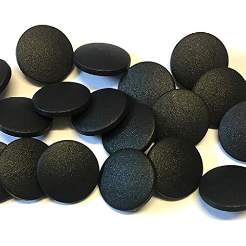 10 x 19mm matt Black Buttons with a Rear Shank Cover