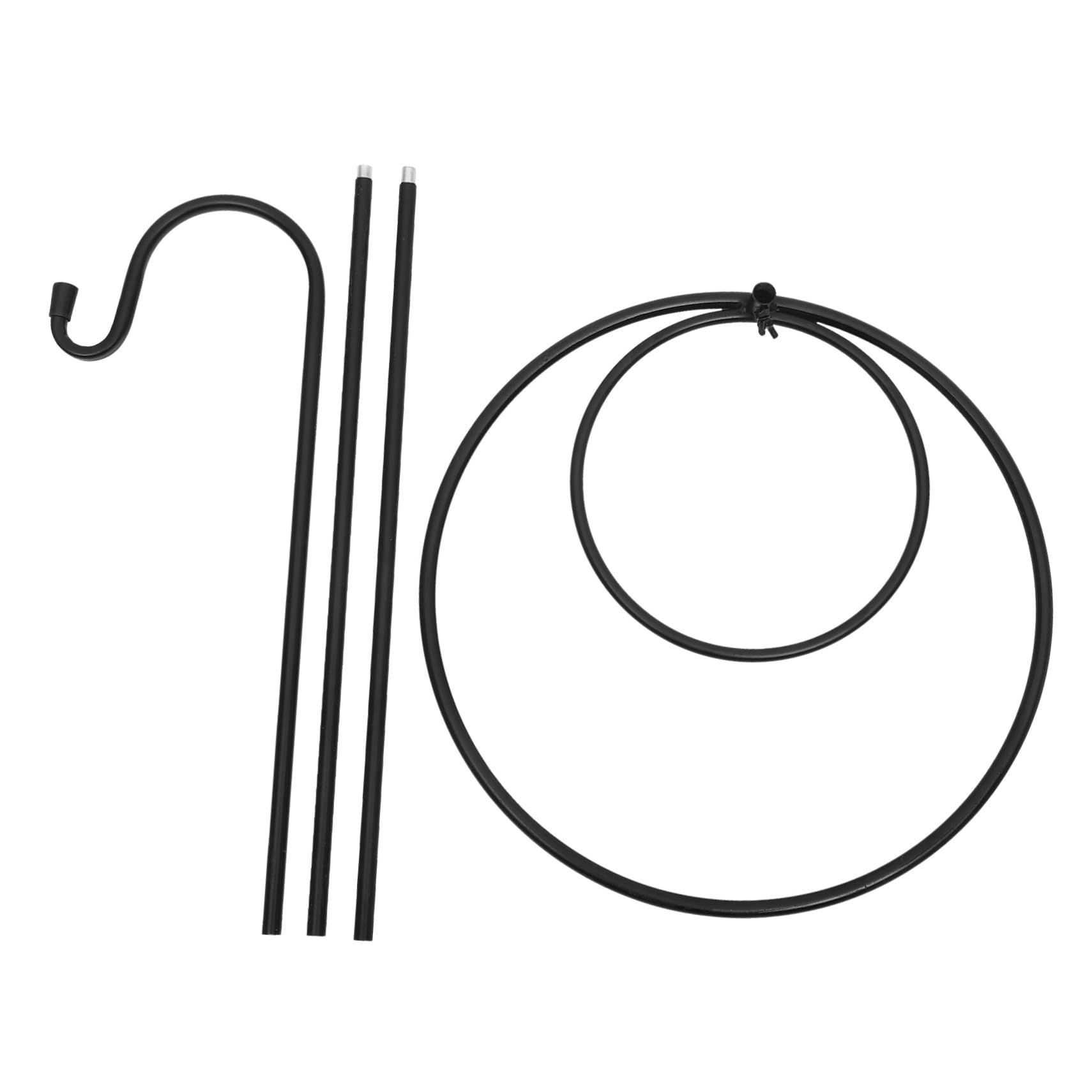 IMIKEYA Crochet en Fer Résistant aux Intempéries Piquet Solide pour Jardin Extérieur, Support Multifonction Incurvé pour Décorations et Mangeoires